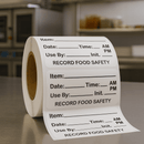 Black removable Day and Use By labels 50mm x 25mm roll of 500 - BarBits.co.uk