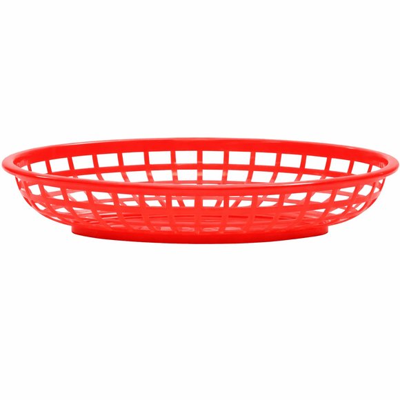 Red Oval Fast Food Baskets - Pack of 6
