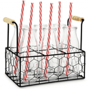 Glass Milk Bottle Set with Stand - BarBits.co.uk