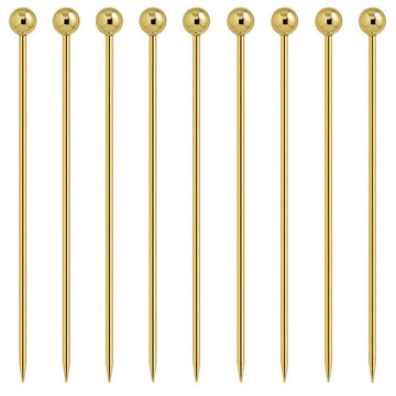 Gold Ball Garnish Picks - Pack of 10 - BarBits.co.uk