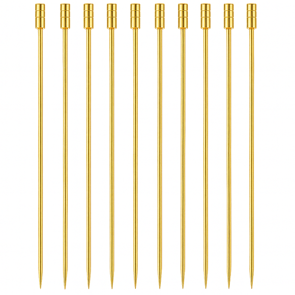 Gold grooved top garnish picks pack of 10 - BarBits.co.uk