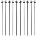 Gunmetal Ball Garnish Picks - Pack of 10 - BarBits.co.uk