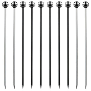 Gunmetal Ball Garnish Picks - Pack of 10 - BarBits.co.uk