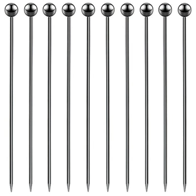 Gunmetal Ball Garnish Picks - Pack of 10 - BarBits.co.uk