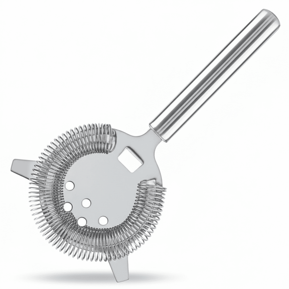 BarBits Hawthorne cocktail strainer in polished stainless steel with spring and rounded handle