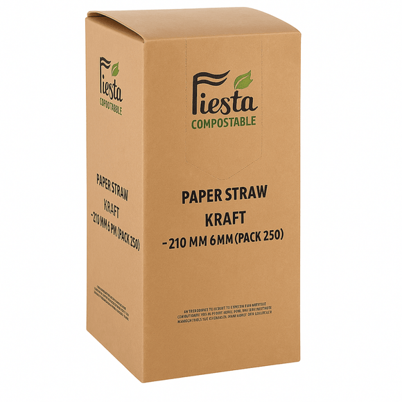 Kraft paper straws 210mm pack of 250 - BarBits.co.uk