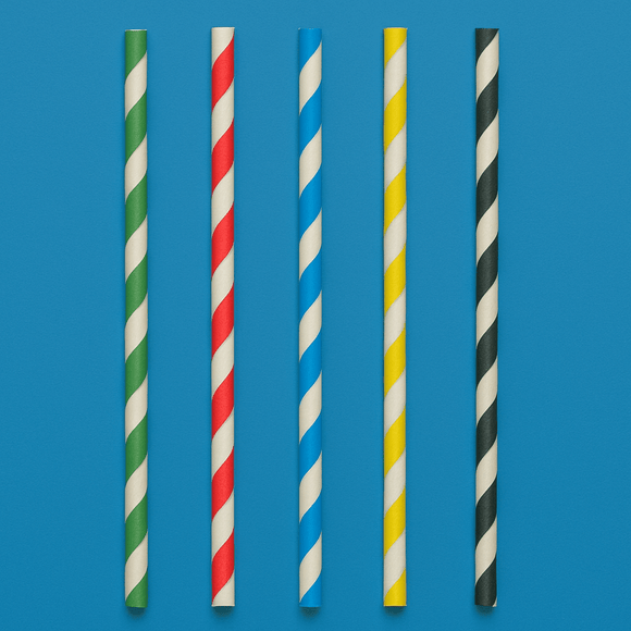 Mixed Striped Paper Straws 8" - Pack of 250 - BarBits.co.uk