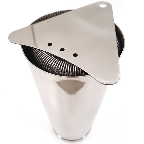Ninja cocktail strainer showing stainless steel body, spring and integrated handle