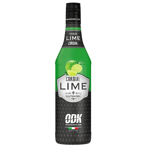 ODK lime cordial 750ml bottle cocktail ingredient made from handpicked Mexican limes for drinks and mixers - BarBits.co.uk