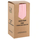 Pink paper straws 210mm pack of 250 - BarBits.co.uk