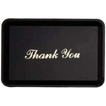 Plastic Tip Tray Gold Thank You - Pack of 12 - BarBits.co.uk