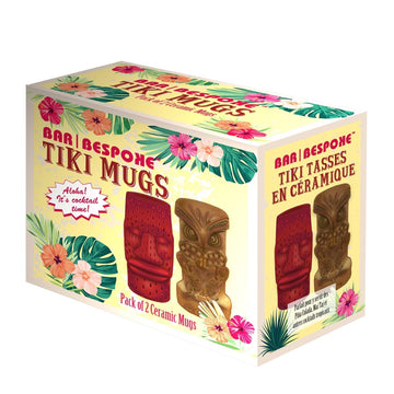 Red & Brown Tiki Mugs - Set of 2 - BarBits.co.uk