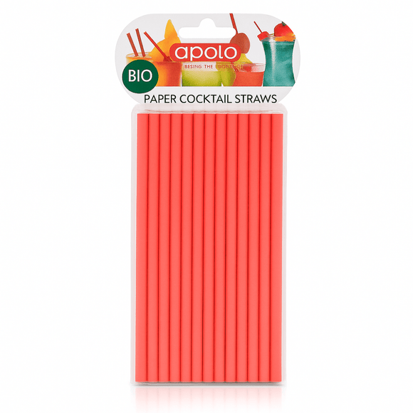 Red Cocktail Paper Straws 6" - Pack of 40 - BarBits.co.uk