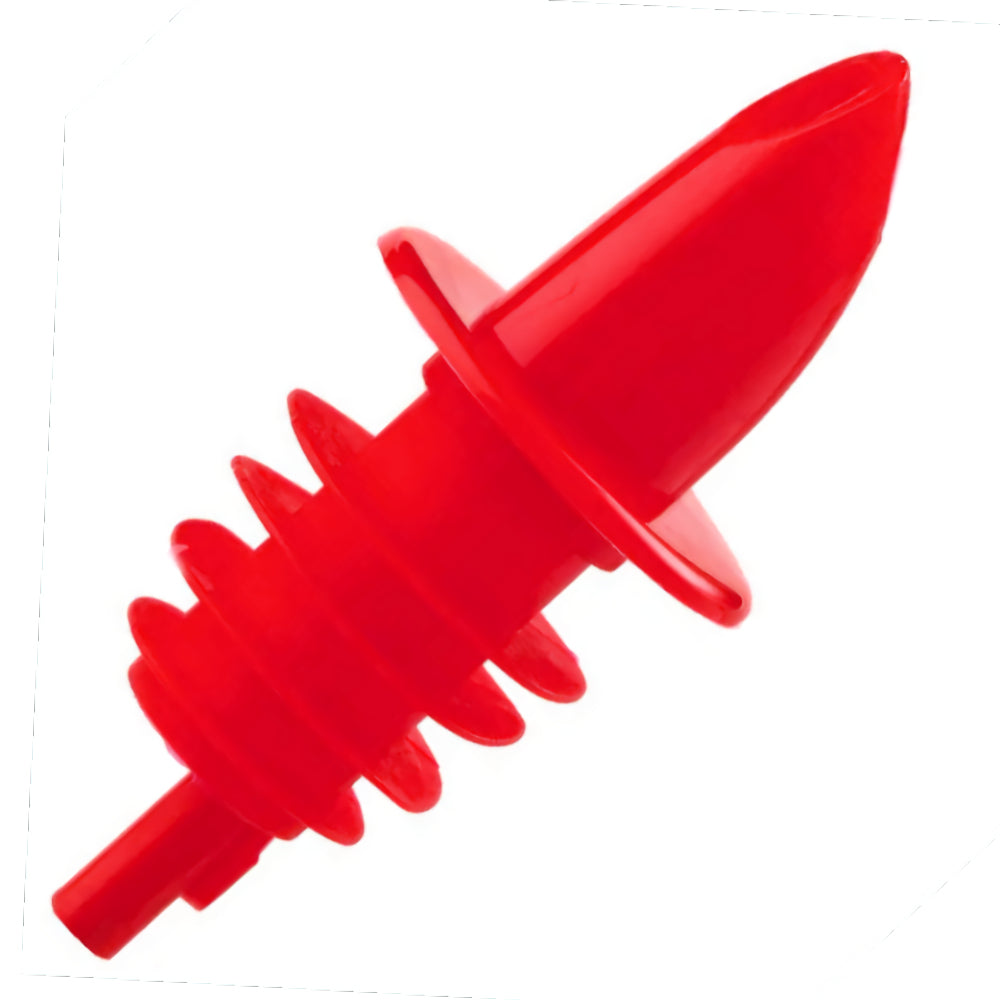 Red Plastic Free Flow Pourers - Pack of 10 - 0