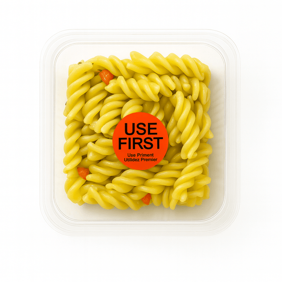 Red Removable Use First Labels - Roll of 500 - BarBits.co.uk