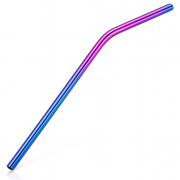 Reusable Iridescent Metal Straws & Brush - Pack of 4 - BarBits.co.uk