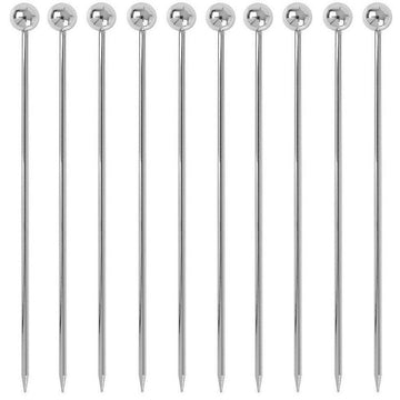Silver Ball Garnish Picks - Pack of 10 - BarBits.co.uk
