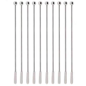 Silver Cocktail Ball Stirrers - Pack of 10 - BarBits.co.uk