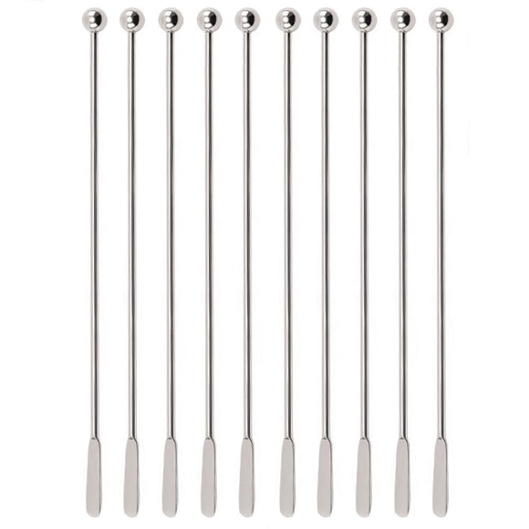 Silver Cocktail Ball Stirrers - Pack of 10 - BarBits.co.uk