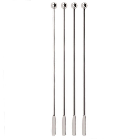 Silver Cocktail Ball Stirrers - Pack of 10 - BarBits.co.uk