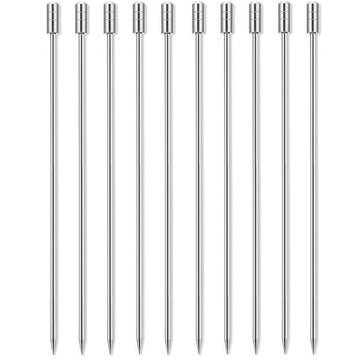 Silver Grooved Top Garnish Picks - Pack of 10 - BarBits.co.uk