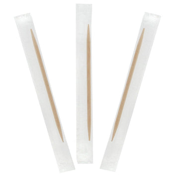 Wooden Toothpicks Individually Wrapped - Carton (20000)