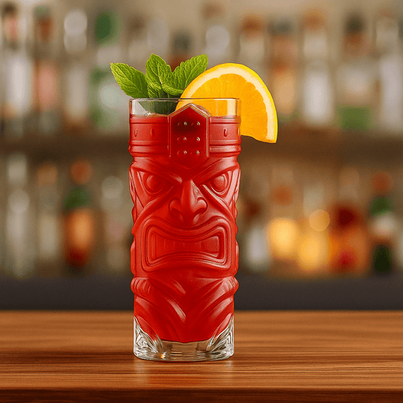 Tiki Head Hiball Cocktail Glasses - Pack of 4 - BarBits.co.uk