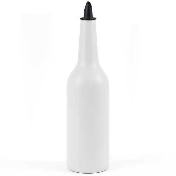 White cocktail flair bottle 750ml original BarBits design for practicing flair bartending safely - BarBits.co.uk
