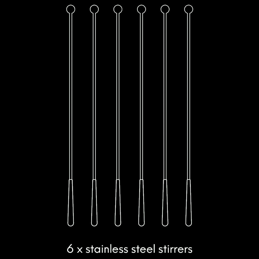 Silver Cocktail Ball Stirrers - Pack of 10