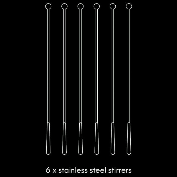 Viners Cocktail Ball Stirrers - Pack of 6