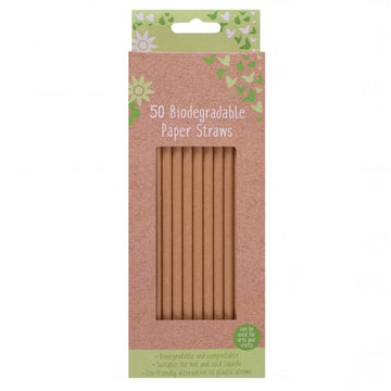 Brown Paper Straws 8" - Pack of 50