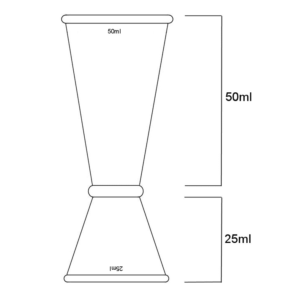 Jigger Measure 25ml & 50ml - Copper Plated