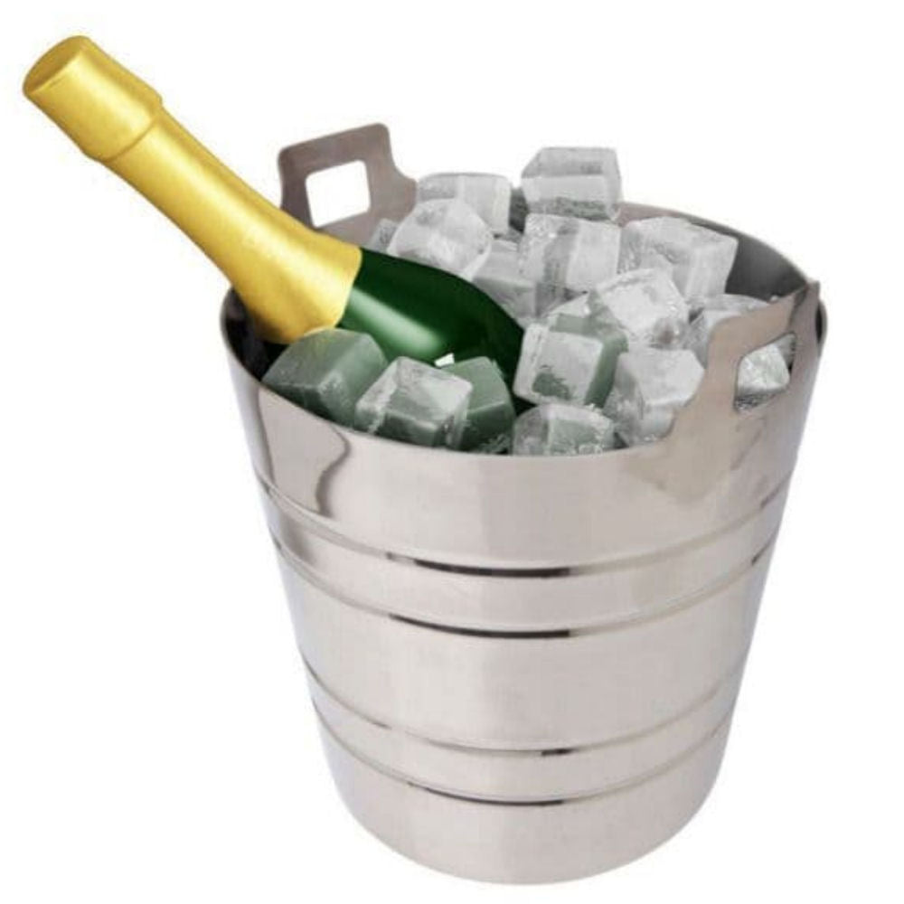 Stainless Steel Wine Bucket with Integral Handles - 0