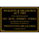 25ml Weights & Measures Act Law Sign-3