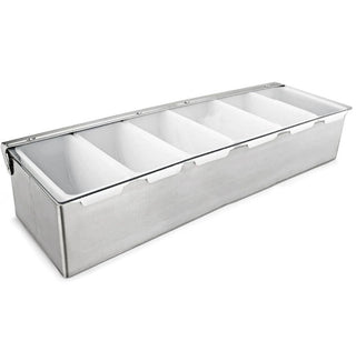 Stainless Steel Condiment Dispenser - 6 Compartments