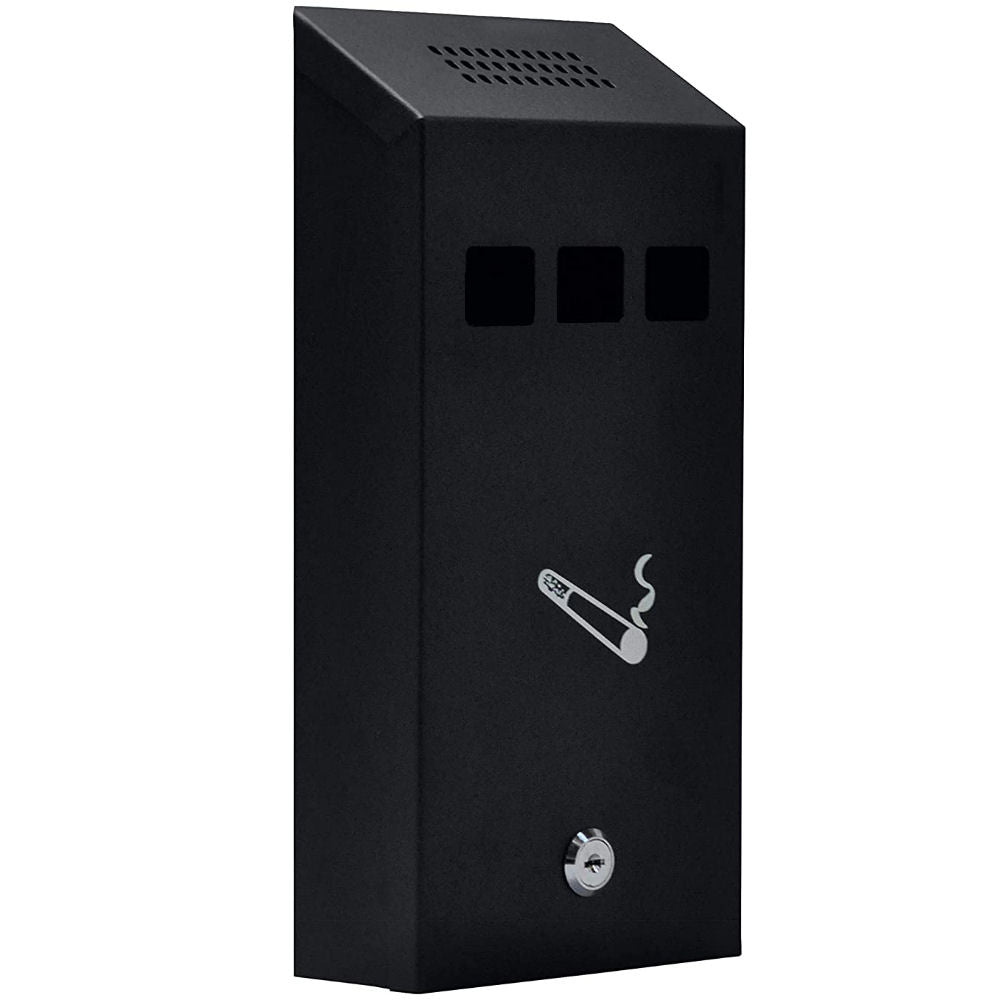 Slim Wall Mounted Black Ashbin