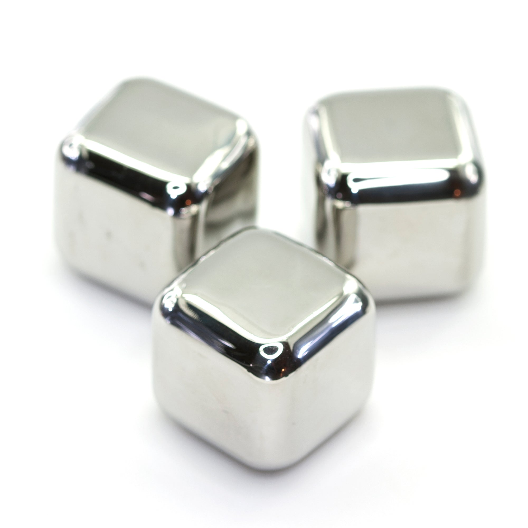 Large Stainless Steel Ice Cubes - Pack of 6