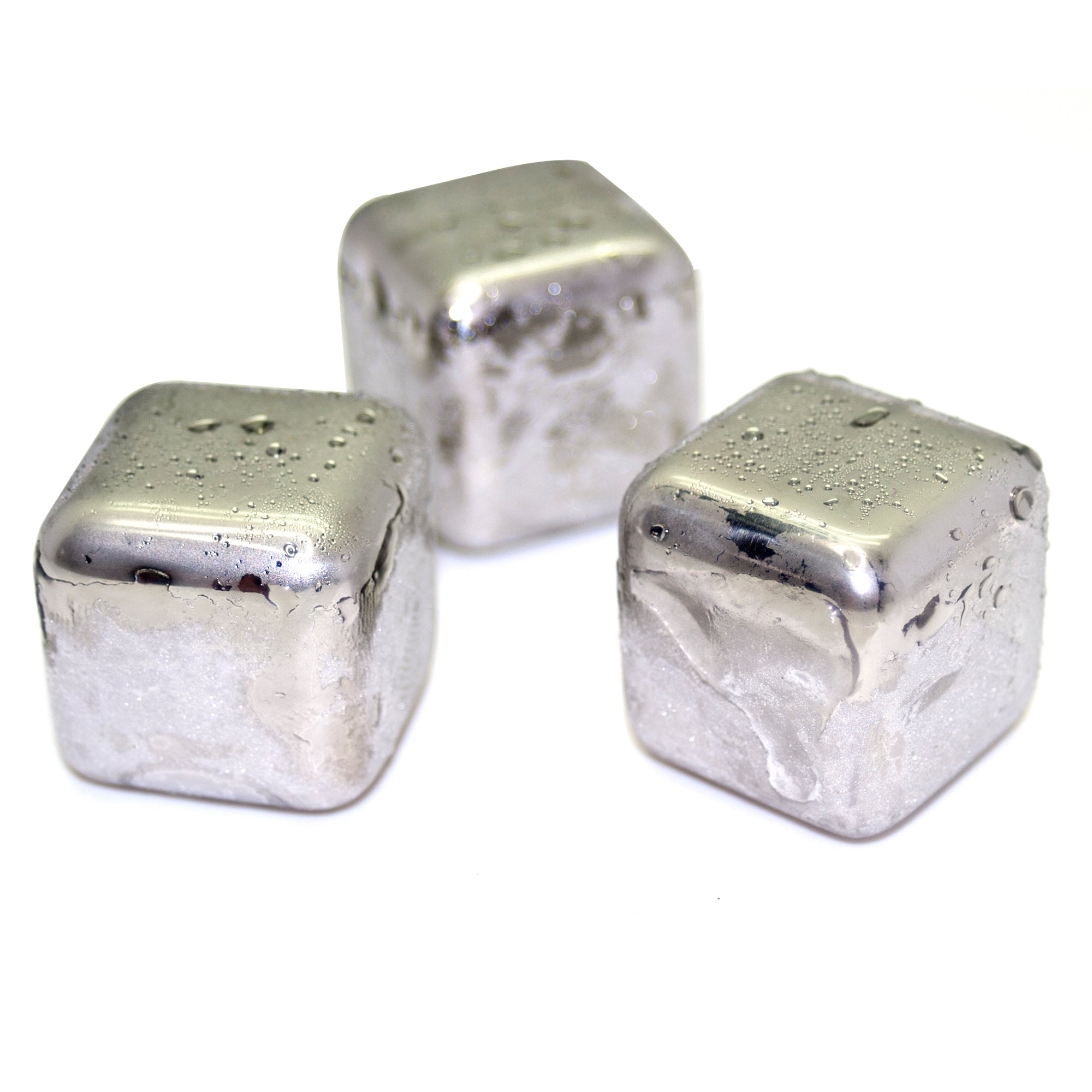 Large Stainless Steel Ice Cubes - Pack of 6
