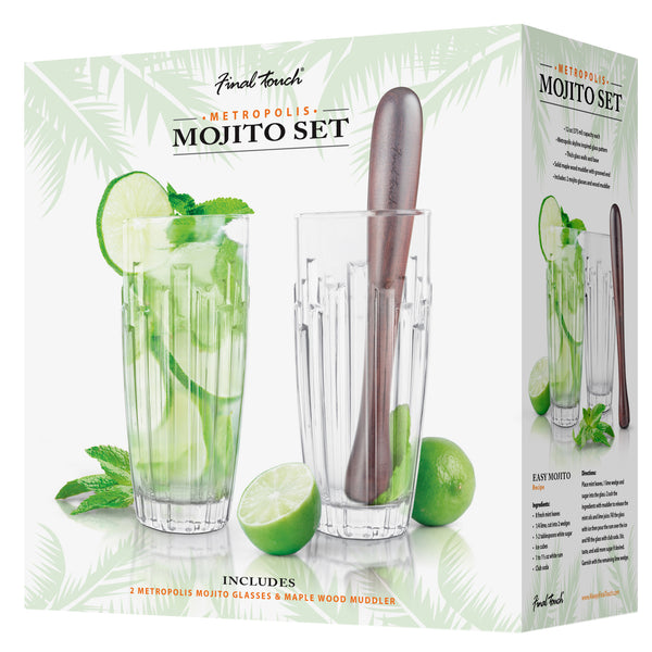 Final Touch Metropolis Mojito Glass Gift Set