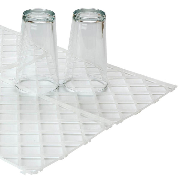 White Plastic Glass Mats - Pack of 10