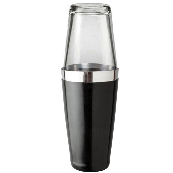 Boston Cocktail Shaker With Glass - Black Vinyl