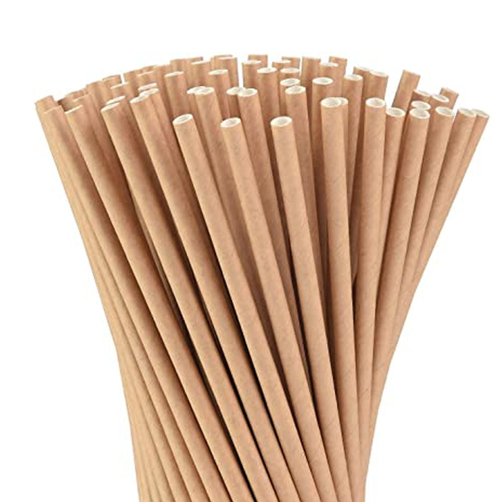 Brown Paper Straws 8" - Pack of 50 - 0