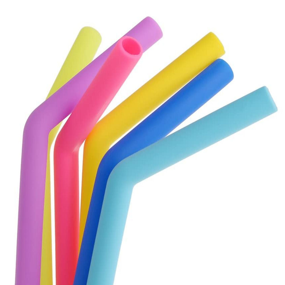 Reusable Silicone Drinking Straws & Brush - Pack of 8 - 0