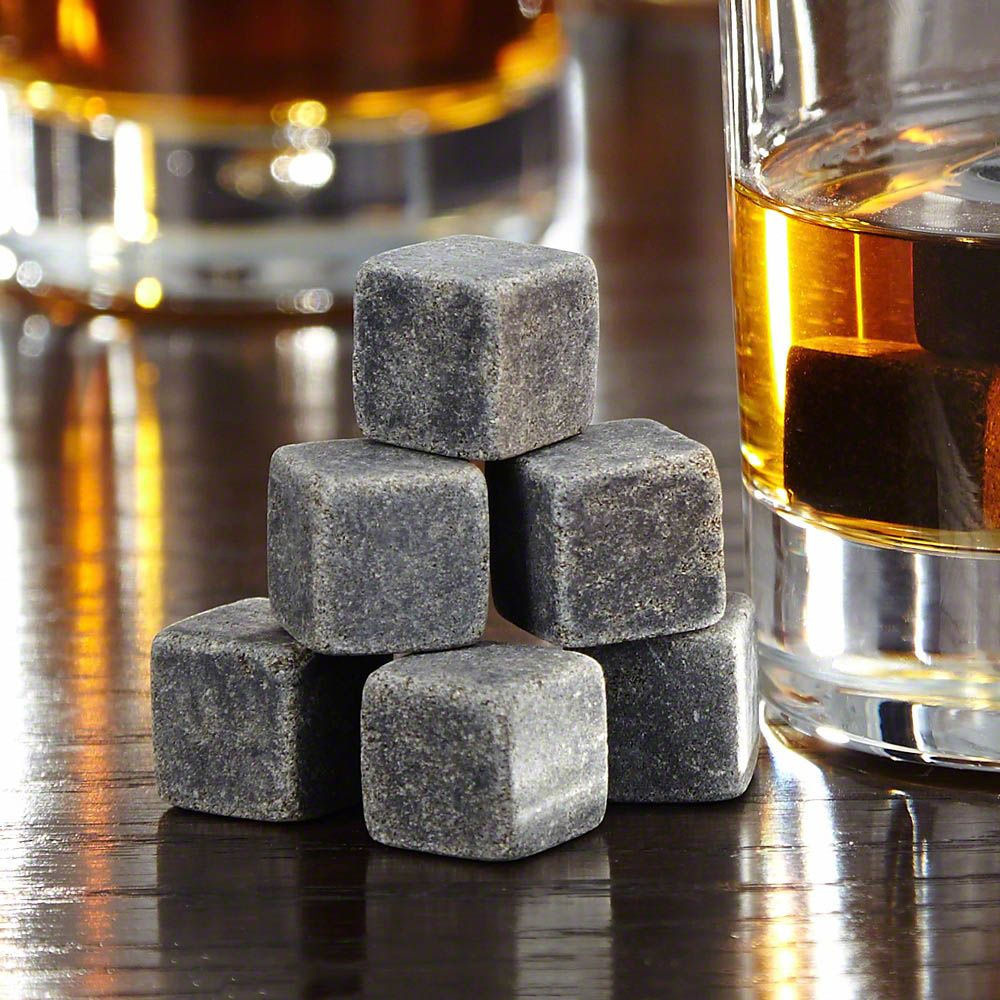 Granite Whisky Stones With Wooden Box - Set of 8 - 0