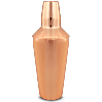 3 Piece Cocktail Shaker 750ml - Copper Plated - BarBits.co.uk
