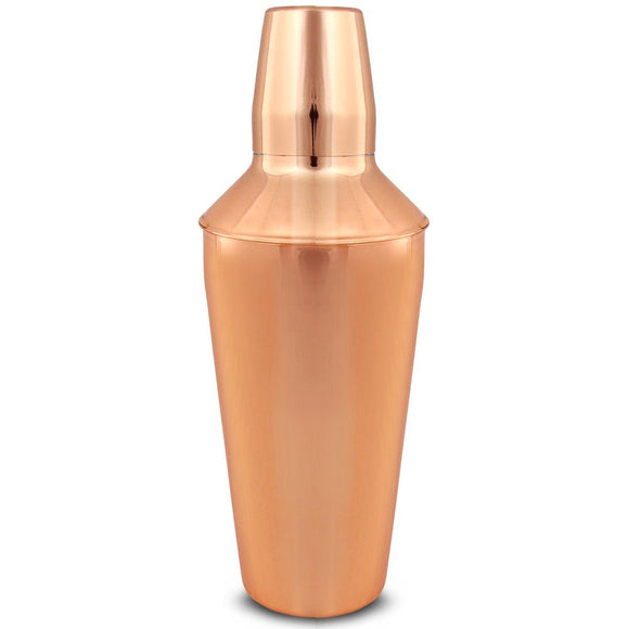 3 Piece Cocktail Shaker 750ml - Copper Plated - BarBits.co.uk