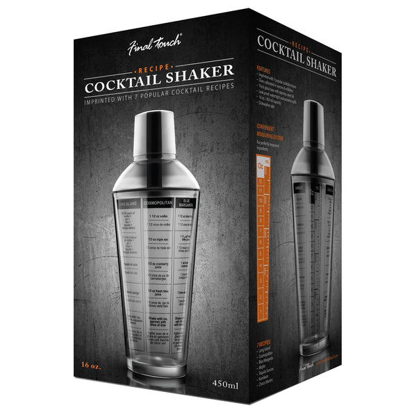 Glass Cocktail Shaker with Recipes