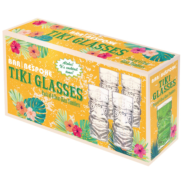 Tiki Head Hiball Cocktail Glasses - Pack of 4