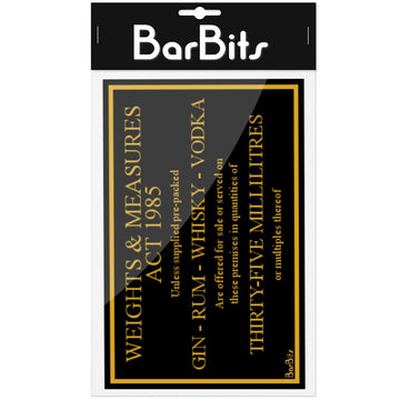 35ml Weights & Measures Act Law Sign - BarBits.co.uk