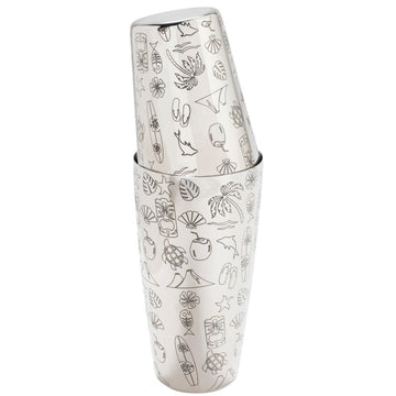 Tiki Tin on Tin Boston Shaker Set